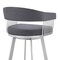 Armen Living Bronson 29" Slate Gray Faux Leather and Silver Metal Bar Stool 795044878264 - alternate 5